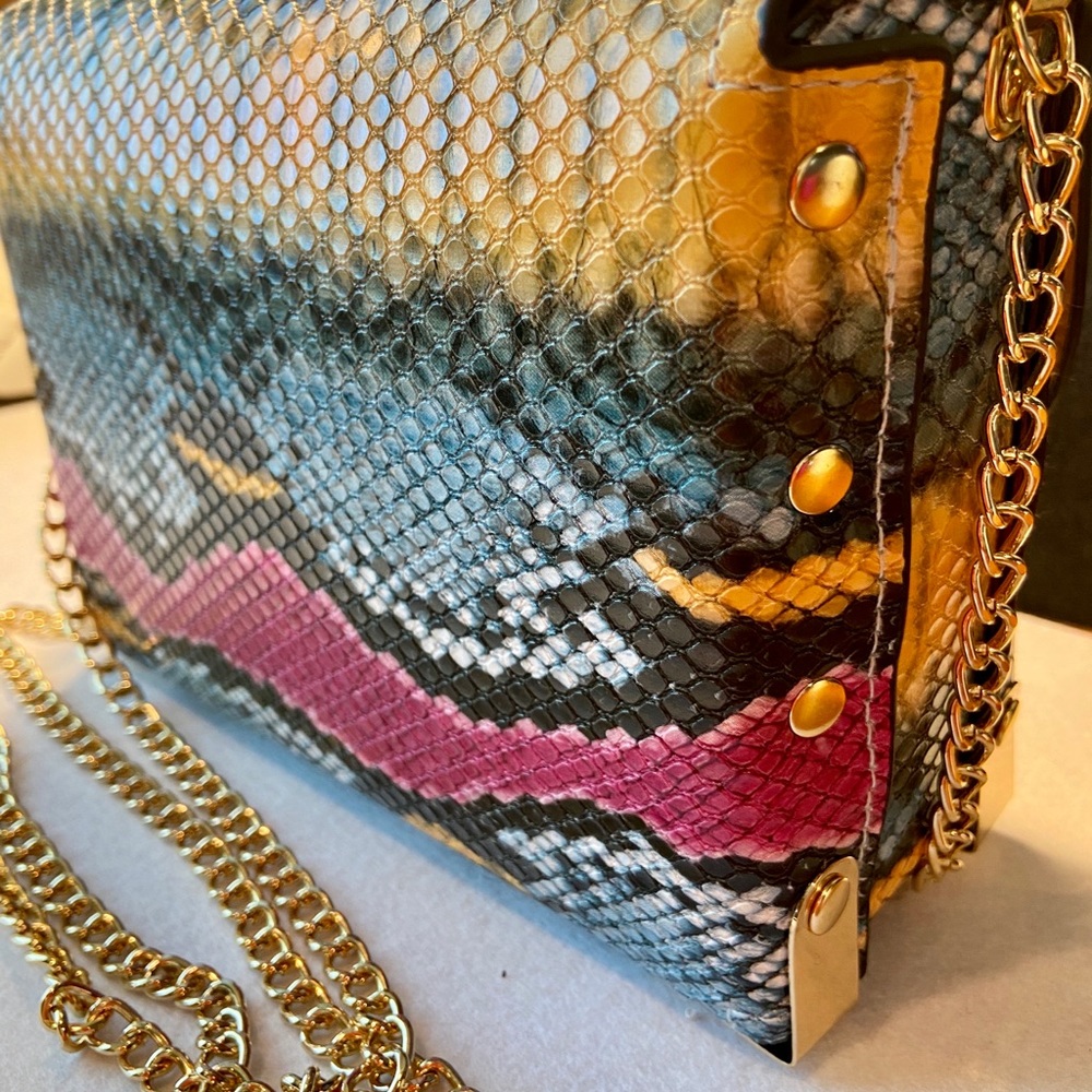 Python Print Vegan Leather Mini Bag Nwts - image 4